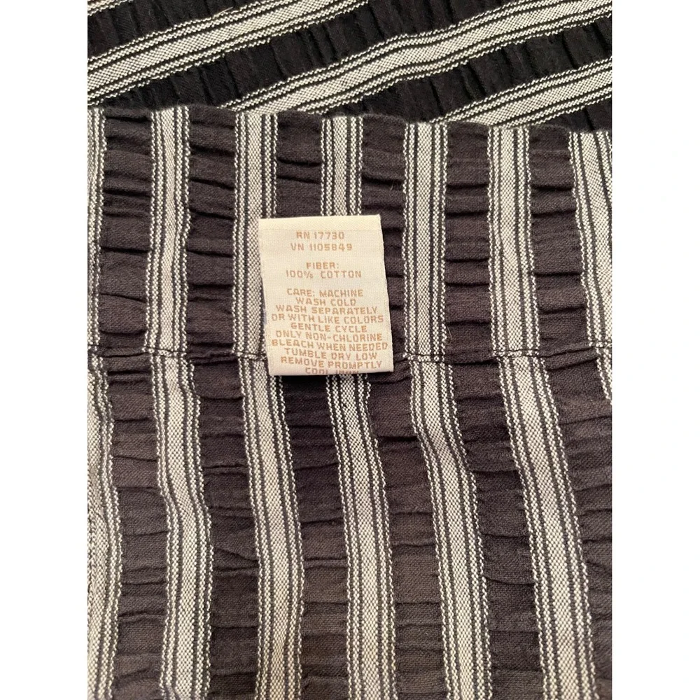 French Ticking Stripe Farmhouse Black White Striped Tie Up Curtain Set 55